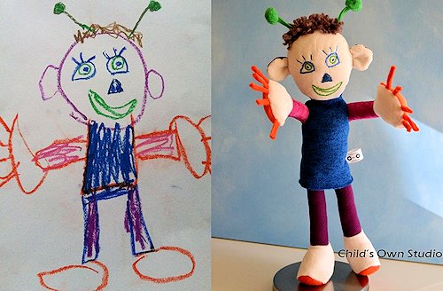 turn child's drawing into stuffed animal