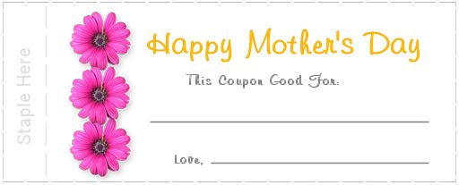 Mother's day best sale coupon book printable