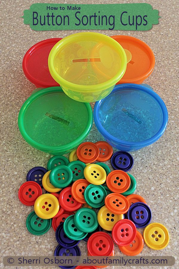 Button Sorting Cups About Family Crafts