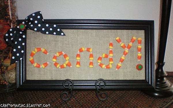 Candy Corn Burlap Brame