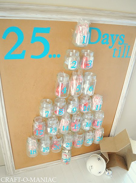 Recycled Baby Food Jar Advent Calendar