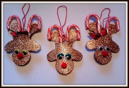 Candy Cane Reindeer Ornament