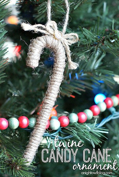 Twine Candy Cane Ornament