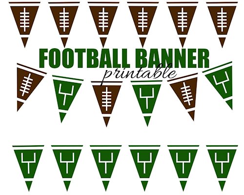 Football Pennant Banner Free Printable 