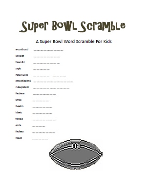 Super Bowl Word Scramble
