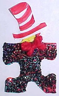 Cat in the Hat Puzzle Piece Pin