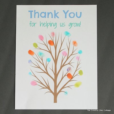 Fingerprint Tree Teacher Gift