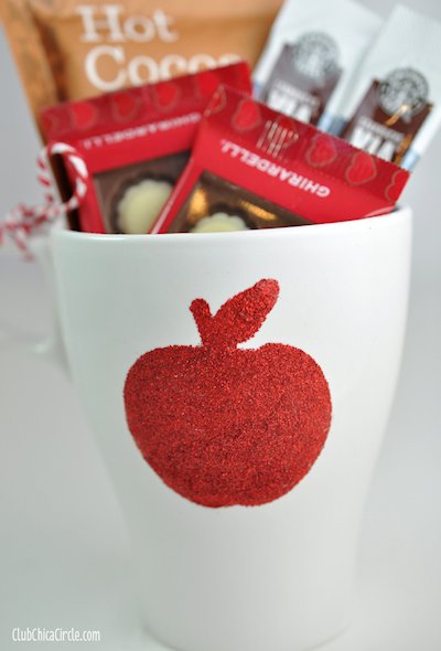 Glittery Teacher Appreciation Apple Mug