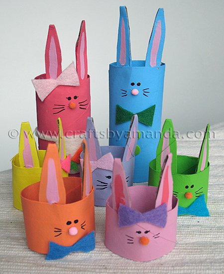 Cardboard Tube Bunny Rabbit Family