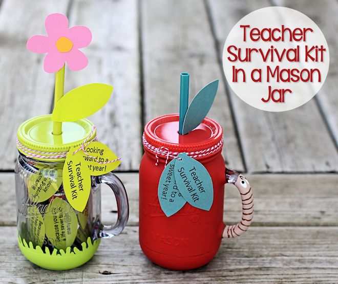 Teacher Survival Kits in a Mason Jars