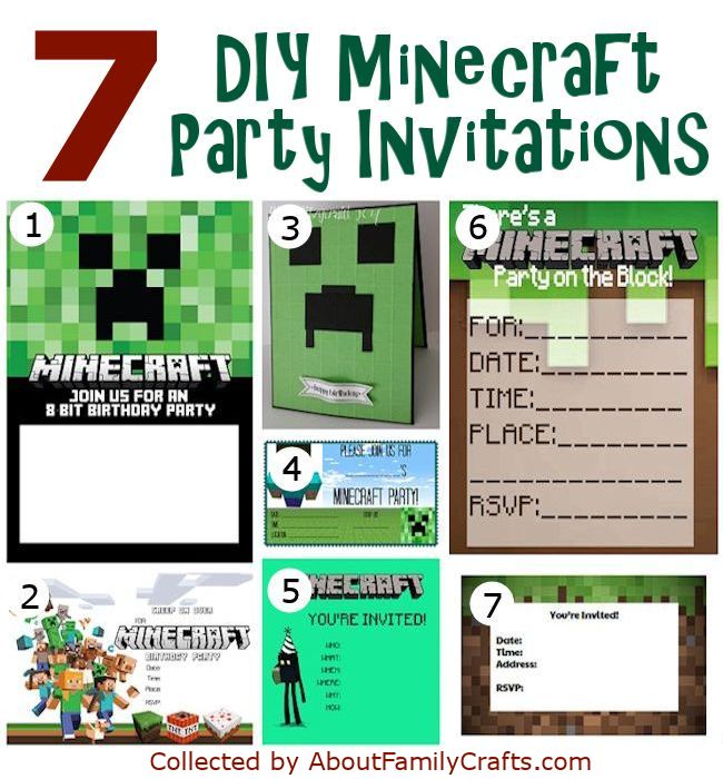 Free Minecraft Party Invitation Template