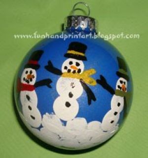 Fingerprint Snowman Ornament