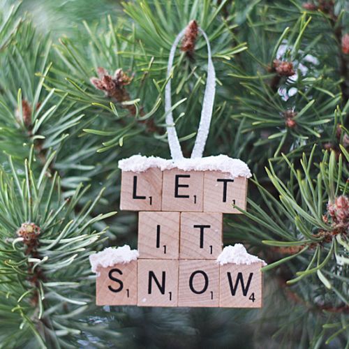 Let it Snow Scrabble Tile Ornament