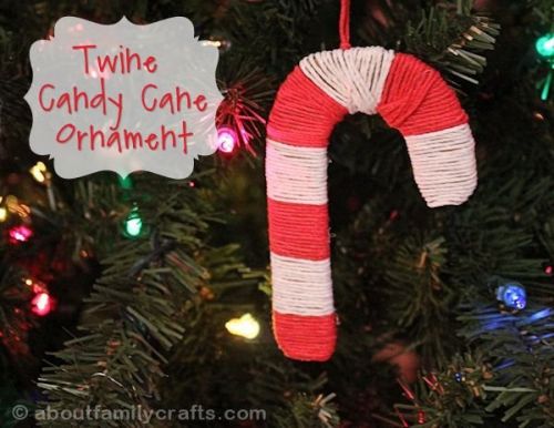 Twine Candy Cane Ornament