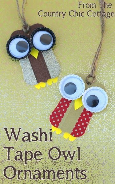 Washi Tape Owl Ornaments