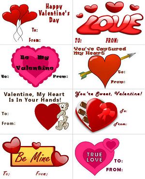 Heart Themed Printable Valentines