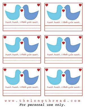 Lovebirds Printable Valentines