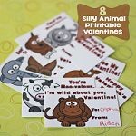 8 Silly Animals Printable Valentines 150