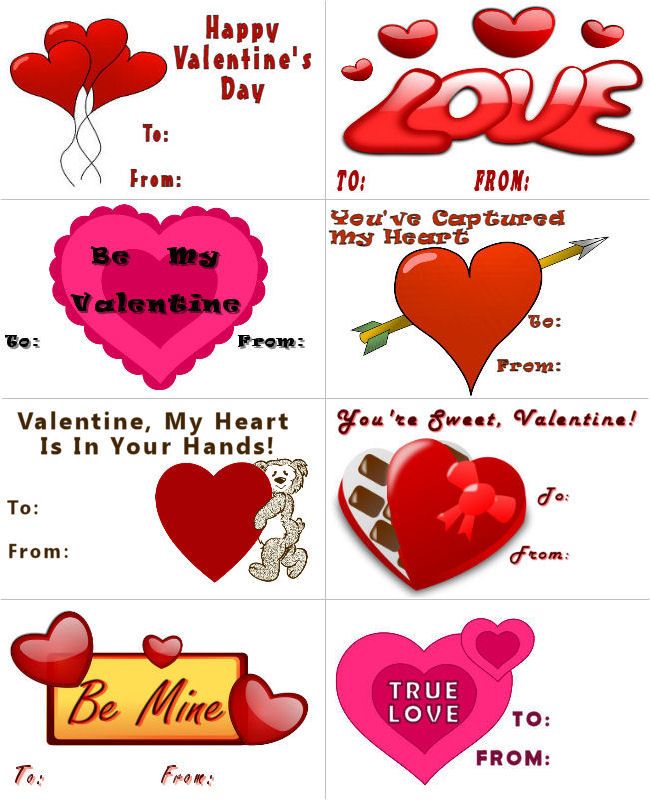 Hearts Printable Valentines About Family Crafts