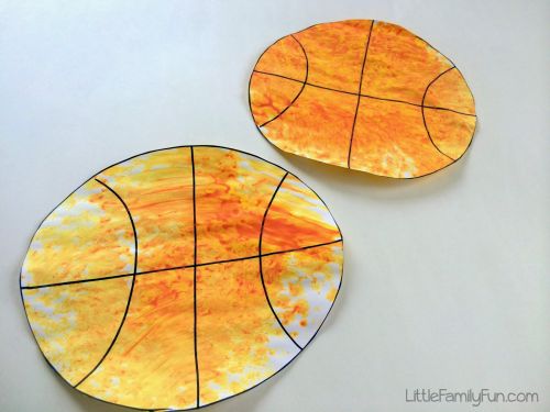 Basketball Painting with Bubble Wrap