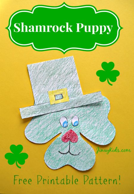 Shamrock Puppy St. Patrick’s Day Craft