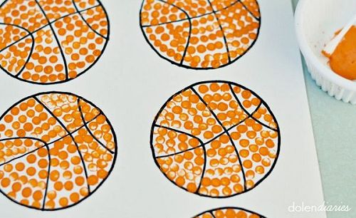 Q-Tip Painting Basketballs