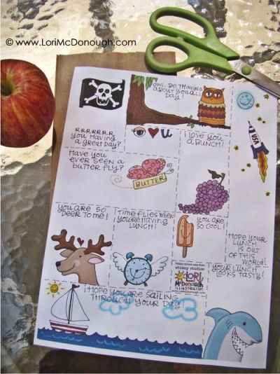 Printable Lunch Box Notes from Fresh Picked Whimsy