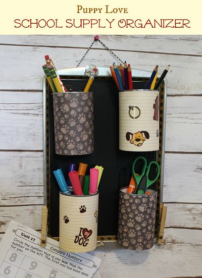 DIY School Supplies Organizer Caddy