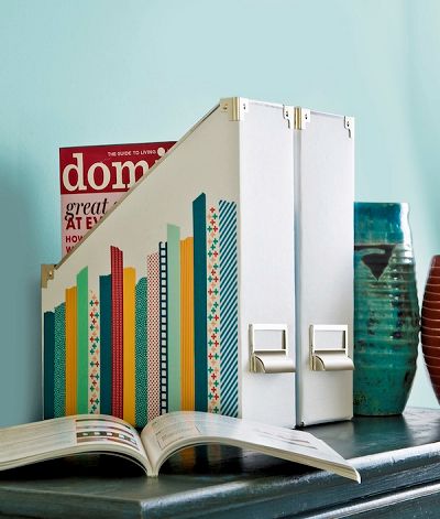 Decorating Magazine Holders with Washi Tape