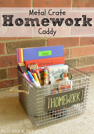 How to Make Metal Crate Homework Caddy