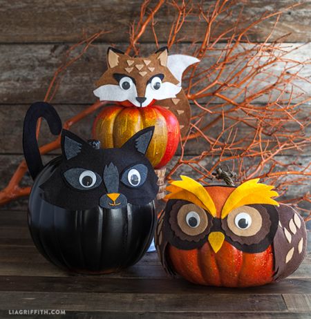 Felt Animal Pumpkins