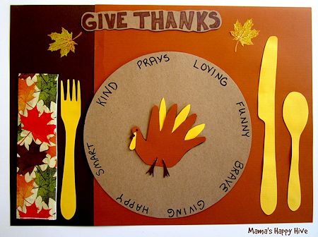 Gratitude Turkey Placemat