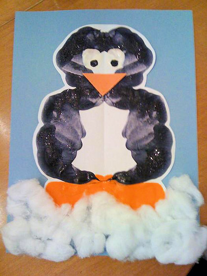 Penguin Inkblot Painting Project