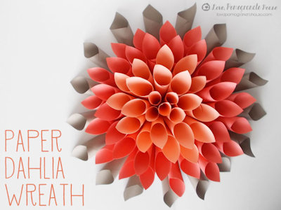 Paper Dahlia Wreath