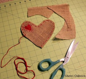 How to Make a Burlap Heart Hanger