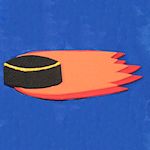 Hockey Puck with Flames 150